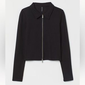 Divided Women’s Long-Sleeve Fitted Top With Zipper Size Small